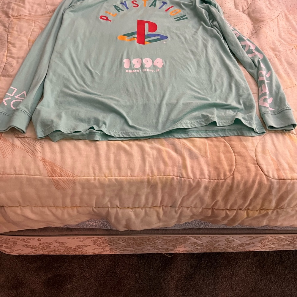 Sony PlayStation Mint Green Long Sleeve Tee